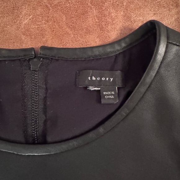 Theory lamb leather striped tank top - Picture 3 of 4